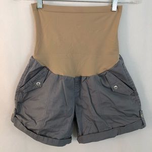 Motherhood maternity gray shorts full belly panel